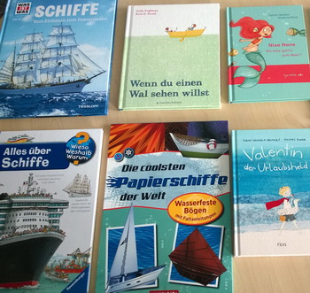 Auswahl der verschenkten Schiff- und Meeresbücher für die Kreuzfahrt